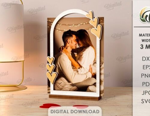 Valentines Day Photo Frame Laser 137959369 Creativo Digital